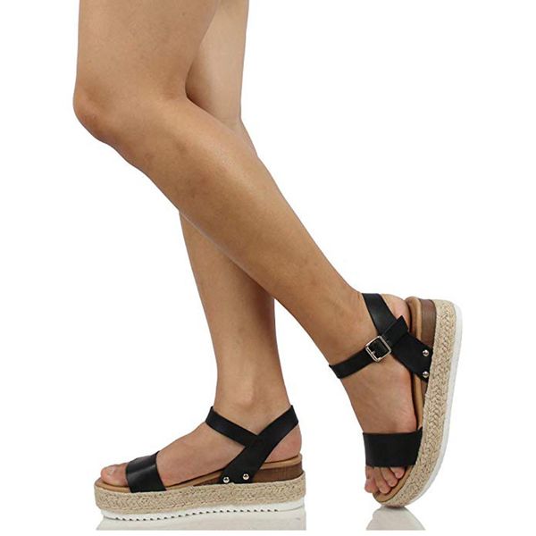 summer shoes women fashion open toe buckle strap sandals platforms med heel shoes ladies beach sandal shoe, Black
summer shoes women fashion open toe buckle strap sandals platforms med heel shoes ladies beach sandal shoe, Black
