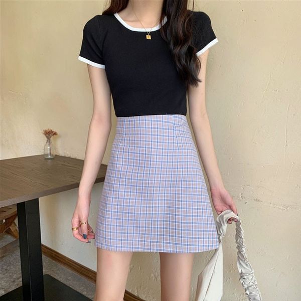 casual ladies skirts plaid high waist mini skirt women summer thin skirts streetwear, Black
casual ladies skirts plaid high waist mini skirt women summer thin skirts streetwear, Black