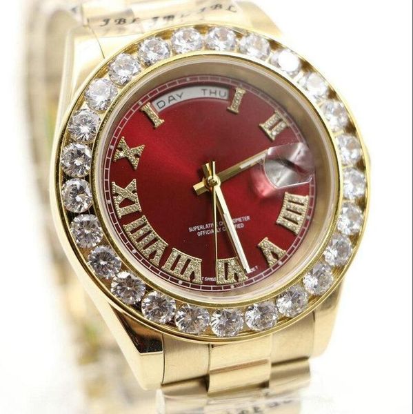 16 colors 2020 new mens watches men day red face diamond watch date men automatic sapphire 18k original clasp mechanical wristwatches, Slivery;brown
16 colors 2020 new mens watches men day red face diamond watch date men automatic sapphire 18k original clasp mechanical wristwatches, Slivery;brown