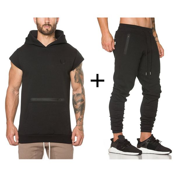 2019 mens gyms sportswear suit tight workout elasticity casual sleeveless hoodies+pants cotton trainings fitness sportsuit, Gray
2019 mens gyms sportswear suit tight workout elasticity casual sleeveless hoodies+pants cotton trainings fitness sportsuit, Gray