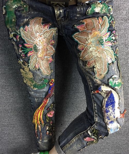 fashion sequins flowers birds embroidery jeans woman beading jeans denim pants vintage female beauty boyfriend women, Blue
fashion sequins flowers birds embroidery jeans woman beading jeans denim pants vintage female beauty boyfriend women, Blue