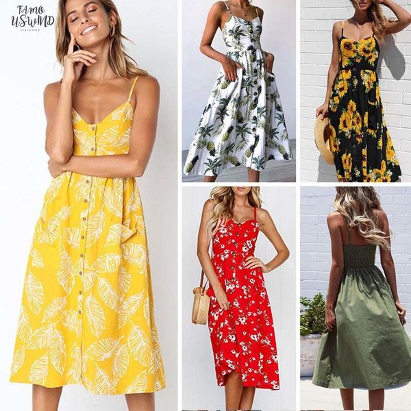 spasril 2020 women sling dress stylish flower printing back exposed suspender dresses summer beach female gown with pockets, Black;gray
spasril 2020 women sling dress stylish flower printing back exposed suspender dresses summer beach female gown with pockets, Black;gray