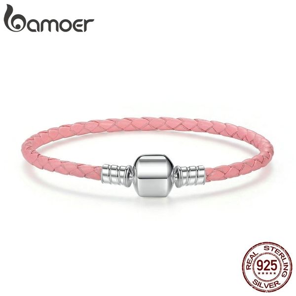 bamoer original 925 sterling silver wholesale 4 color genuine leather snake chain bracelets for women fine jewelry pas908 cx200702, Black
bamoer original 925 sterling silver wholesale 4 color genuine leather snake chain bracelets for women fine jewelry pas908 cx200702, Black