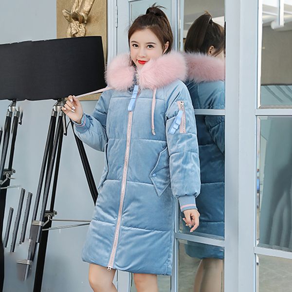 women's winter jackets fur collar hooded thick warm winter coat mid-long down parkas female cotton padded jacket, Black
women's winter jackets fur collar hooded thick warm winter coat mid-long down parkas female cotton padded jacket, Black