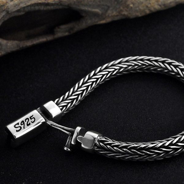 2020 men bracelet pure 925 sterling silver bracelets width 8mm braided link chain thai silver bracelets for women men jewelry, Black
2020 men bracelet pure 925 sterling silver bracelets width 8mm braided link chain thai silver bracelets for women men jewelry, Black