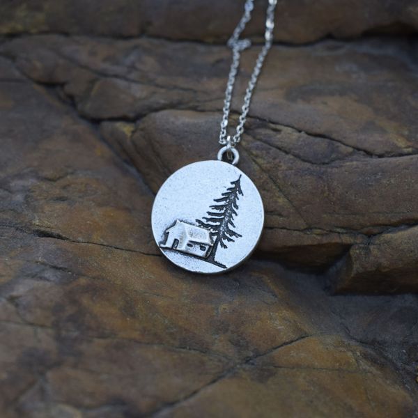 original house and pine tree necklace 3d house round circle hiker camper nature travel simple boho everyday pendant necklaces, Silver
original house and pine tree necklace 3d house round circle hiker camper nature travel simple boho everyday pendant necklaces, Silver