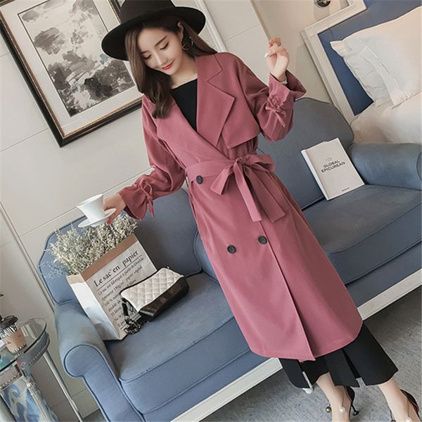 double-breasted thin windbreaker female long section 2019 spring new loose belt long-sleeved slim windbreaker coat tide h00270, Tan;black
double-breasted thin windbreaker female long section 2019 spring new loose belt long-sleeved slim windbreaker coat tide h00270, Tan;black