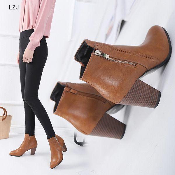 women fashion shoes vintage boots thick women ankle boot high heel leather ankle boots female winter warm lace-up shoes botas, Black
women fashion shoes vintage boots thick women ankle boot high heel leather ankle boots female winter warm lace-up shoes botas, Black