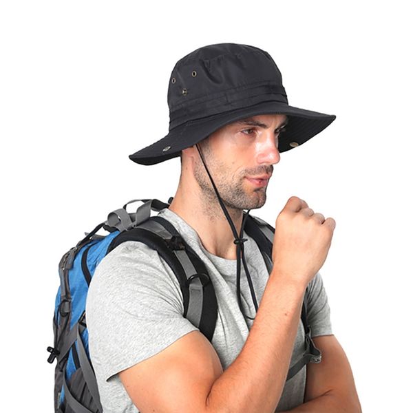 quick-drying adjustable visor outdoor fisherman hat with chin string fishing cap, Black;white
quick-drying adjustable visor outdoor fisherman hat with chin string fishing cap, Black;white