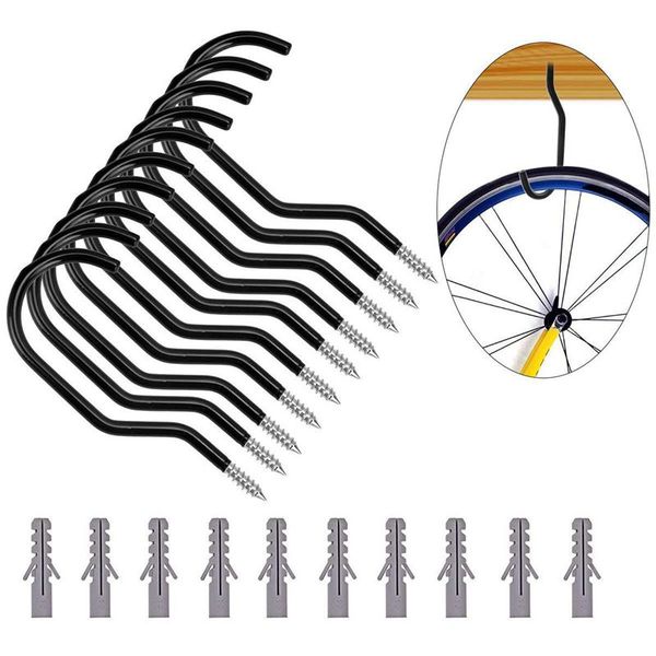 bike hook,10 pack heavy duty bike hanger storage hooks with 10 pack bolts for garage wall and ceiling- fits all types
bike hook,10 pack heavy duty bike hanger storage hooks with 10 pack bolts for garage wall and ceiling- fits all types