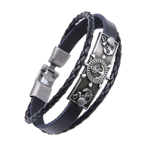 fashion jewelry anchor alloy charm bracelets for men casual personality handmade genuine leather woven bracelet vintage punk bracelet bangle, Golden;silver
fashion jewelry anchor alloy charm bracelets for men casual personality handmade genuine leather woven bracelet vintage punk bracelet bangle, Golden;silver