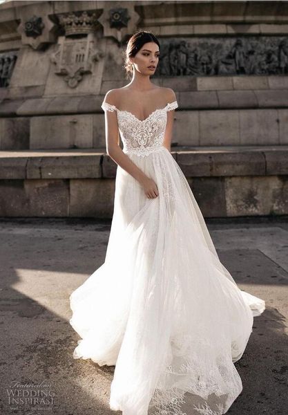 gali karten 2019 wedding dresses v neck lace sheer backless bohemian off the shoulder lace appliqued wedding gowns sweep train, White
gali karten 2019 wedding dresses v neck lace sheer backless bohemian off the shoulder lace appliqued wedding gowns sweep train, White