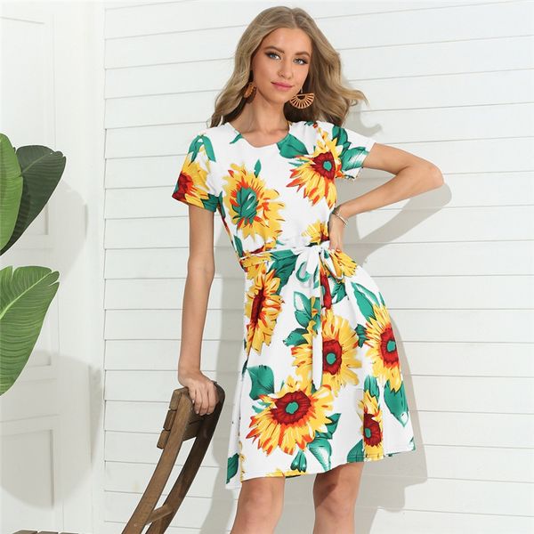women dresses fashion floral pattern natural color dresses casual short sleeve dresses with sashes women designer clothes, Black;gray
women dresses fashion floral pattern natural color dresses casual short sleeve dresses with sashes women designer clothes, Black;gray