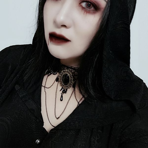 gothic women lace choker punk dark black choker necklace neck belt harajuku, Silver
gothic women lace choker punk dark black choker necklace neck belt harajuku, Silver