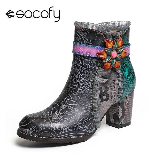 socofy womens boots printed genuine leather lace splicing floral high heel black boots elegant shoes women shoes botas mujer
socofy womens boots printed genuine leather lace splicing floral high heel black boots elegant shoes women shoes botas mujer