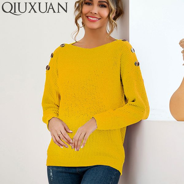 qiuxuan winter woman sweater knitting pullovers women button sweaters long sleeve pullover casual loose ladies christmas jumper, White;black
qiuxuan winter woman sweater knitting pullovers women button sweaters long sleeve pullover casual loose ladies christmas jumper, White;black