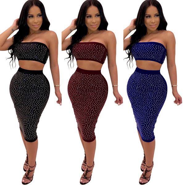 wrapped chest drilling slim bag hip skirt night shop wind two-piece dress nightclub women's dress suits, White
wrapped chest drilling slim bag hip skirt night shop wind two-piece dress nightclub women's dress suits, White