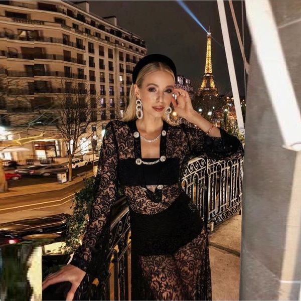 2019 women black lace long sleeve summer jumpsuits fashion wide leg straight solid party rompers, Black;white
2019 women black lace long sleeve summer jumpsuits fashion wide leg straight solid party rompers, Black;white
