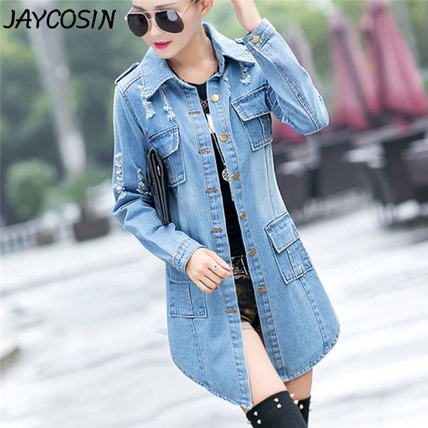 jaycosin women denim jacket shredded pockets long jeans coat casual frayed female basic jackets outwear ladies jacket coat, Black;brown
jaycosin women denim jacket shredded pockets long jeans coat casual frayed female basic jackets outwear ladies jacket coat, Black;brown