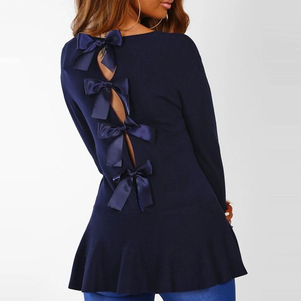 Back Bow Blouse Women Long Sleeve Office Shirt Blouses 2019 Fashion Casual O-neck Tops Hollowout Blusas Femininas
Back Bow Blouse Women Long Sleeve Office Shirt Blouses 2019 Fashion Casual O-neck Tops Hollowout Blusas Femininas