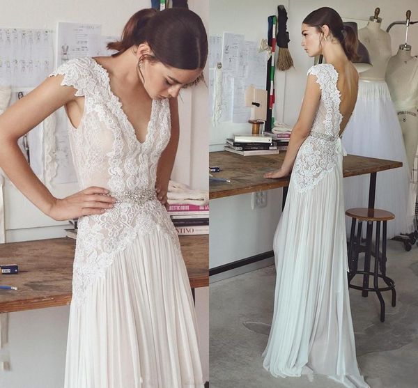 boho beach wedding dresses bohemian bridal gowns with cap sleeves and v neck pleated skirt elegant bridal gowns low back vestido de novia, White
boho beach wedding dresses bohemian bridal gowns with cap sleeves and v neck pleated skirt elegant bridal gowns low back vestido de novia, White