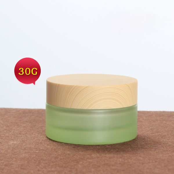 30g green glass empty cream cosmetic containers with wooden grain lid skin care eye gel jar pot
30g green glass empty cream cosmetic containers with wooden grain lid skin care eye gel jar pot