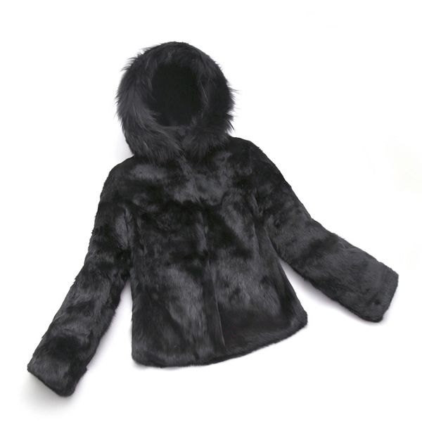 women's fur & faux 2021 arrival real coat with hood and natural collar for women plus size customize big factory ksr657, Black
women's fur & faux 2021 arrival real coat with hood and natural collar for women plus size customize big factory ksr657, Black