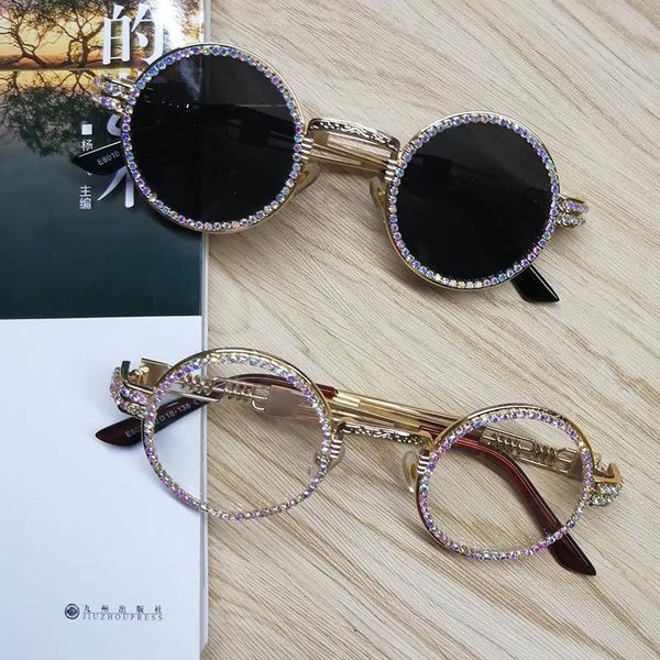 round sunglasses steampunk metal frame rhinestone clear lens retro circle frame sunglasses c990630, White;black
round sunglasses steampunk metal frame rhinestone clear lens retro circle frame sunglasses c990630, White;black
