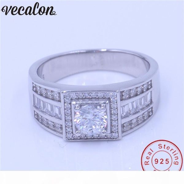 vecalon men jewelry genuine 100% soild 925 sterling silver ring 1ct diamonique cz engagement wedding band ring for men father, Slivery;golden
vecalon men jewelry genuine 100% soild 925 sterling silver ring 1ct diamonique cz engagement wedding band ring for men father, Slivery;golden