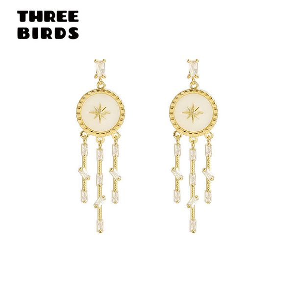 new trendy cubic zirconia gold round star long earrings fashion white acrylic white tassel earrings for women s925 jewelry 2019, Silver
new trendy cubic zirconia gold round star long earrings fashion white acrylic white tassel earrings for women s925 jewelry 2019, Silver