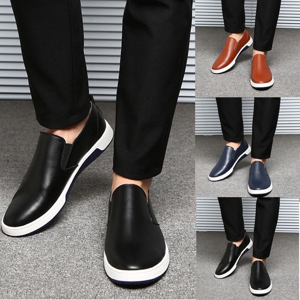 onto-mato 2019 new arrival men's fashion breathable casual leather shoes round toe slip-on male shoe dropshipping 25, Black
onto-mato 2019 new arrival men's fashion breathable casual leather shoes round toe slip-on male shoe dropshipping 25, Black