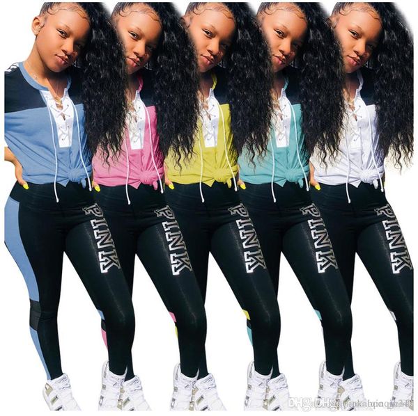Women Pink Summer Tracksuit Short Sleeve Lace T-shirt + Strip Pants Tights 2 Piece Sports Suit Letter Print Brand Jogger Outfit S-3xl
Women Pink Summer Tracksuit Short Sleeve Lace T-shirt + Strip Pants Tights 2 Piece Sports Suit Letter Print Brand Jogger Outfit S-3xl