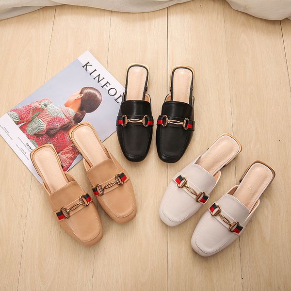 crelumen 2019 summer women's foot half slippers special metal button med heels single shoes square toe casual sandals, Black
crelumen 2019 summer women's foot half slippers special metal button med heels single shoes square toe casual sandals, Black
