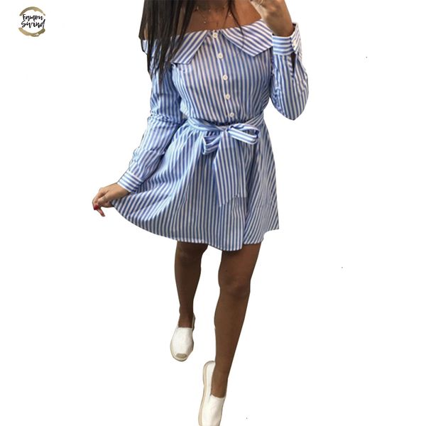 casual women shirts dress elegant off shoulder striped dresses short bow ties summer dress vestidos ws7768r, Black;gray
casual women shirts dress elegant off shoulder striped dresses short bow ties summer dress vestidos ws7768r, Black;gray