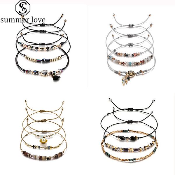 1 set adjustable new boho colorful handwoven multi-layer bracelets wax rope bracelet for women valentine's day jewelry gift wholesale-z, Black
1 set adjustable new boho colorful handwoven multi-layer bracelets wax rope bracelet for women valentine's day jewelry gift wholesale-z, Black