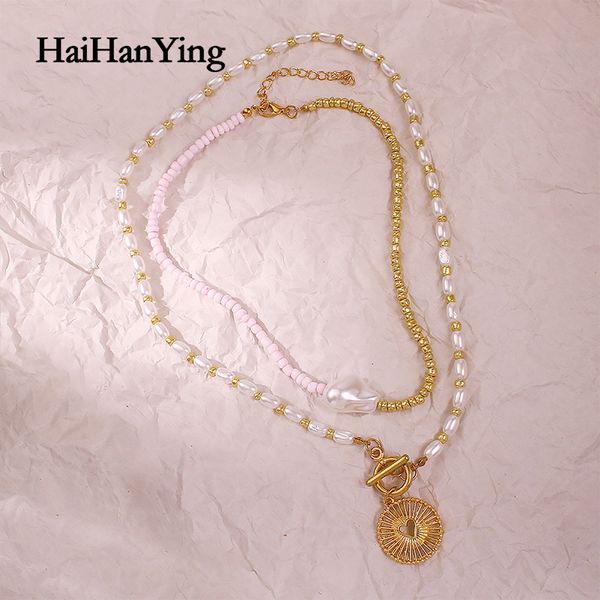 2 pieces of two-color stitching handmade pearl gold necklace alloy hollow hollow pendant buckle necklace for women, Golden;silver
2 pieces of two-color stitching handmade pearl gold necklace alloy hollow hollow pendant buckle necklace for women, Golden;silver