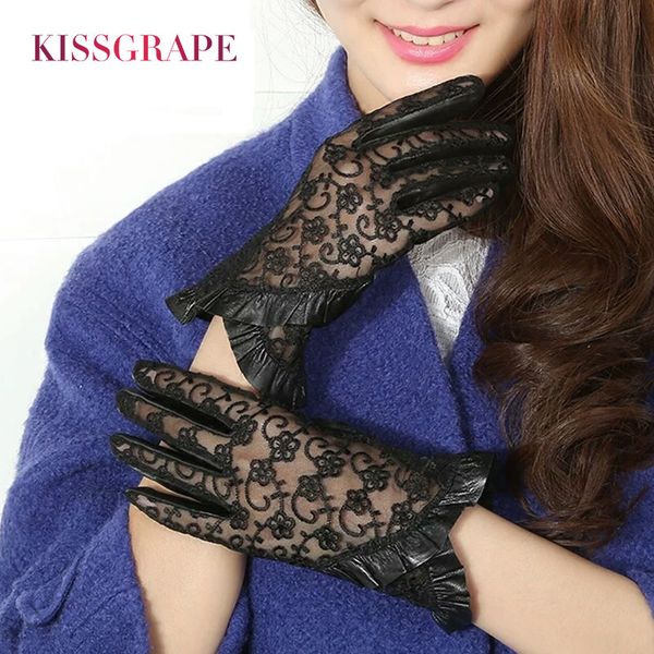 new lady elegant genuine leather lace gloves women summer driving leather gloves mittens ladies party high qultiy, Blue;gray
new lady elegant genuine leather lace gloves women summer driving leather gloves mittens ladies party high qultiy, Blue;gray