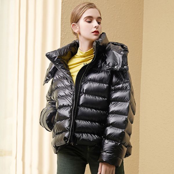 women luxury down jacket brand 2020 women winter jacket 90% white duck down coat short loose female parkas hooded waterproof, Black
women luxury down jacket brand 2020 women winter jacket 90% white duck down coat short loose female parkas hooded waterproof, Black