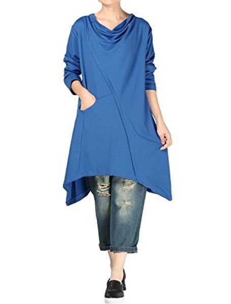 mordenmiss women's pile collar sweatshirt twill asymmetry baggy midi dress pullover, Black;gray
mordenmiss women's pile collar sweatshirt twill asymmetry baggy midi dress pullover, Black;gray