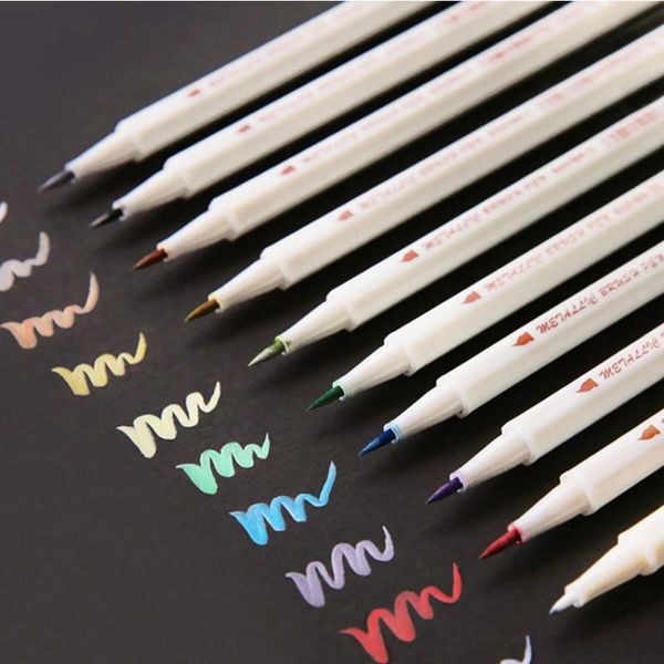 sta 10 colors metallic marker pen set diy scrapbooking crafts card making brush/ round head art pen for drawing
sta 10 colors metallic marker pen set diy scrapbooking crafts card making brush/ round head art pen for drawing