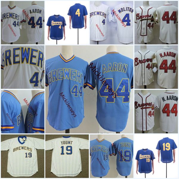 Mens white 1981 #4 PAUL MOLITOR Jerseys Stitched Blue Pullover 44 Hank Aaron #19 ROBIN YOUNT Jersey S-3XL
Mens white 1981 #4 PAUL MOLITOR Jerseys Stitched Blue Pullover 44 Hank Aaron #19 ROBIN YOUNT Jersey S-3XL