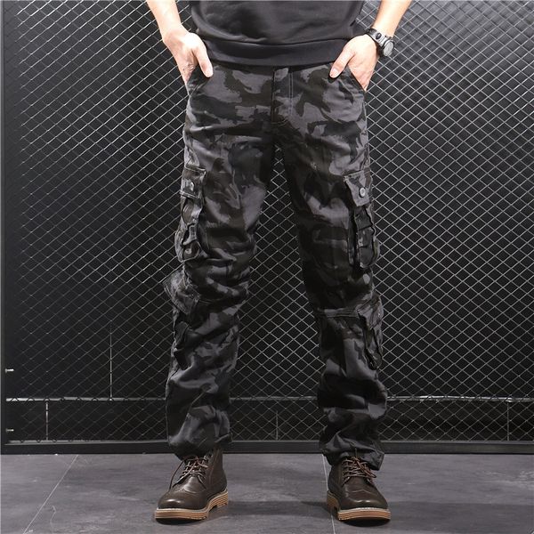 men cotton spring autumn cargo tactical pants cotton casual camouflage trousers men pantalon homme camo joggers, Black
men cotton spring autumn cargo tactical pants cotton casual camouflage trousers men pantalon homme camo joggers, Black