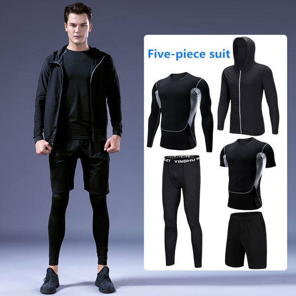 new 5 pcs/set men's tracksuit sports suit gym fitness compression clothes running jogging sport wear exercise workout tights, Black;blue
new 5 pcs/set men's tracksuit sports suit gym fitness compression clothes running jogging sport wear exercise workout tights, Black;blue