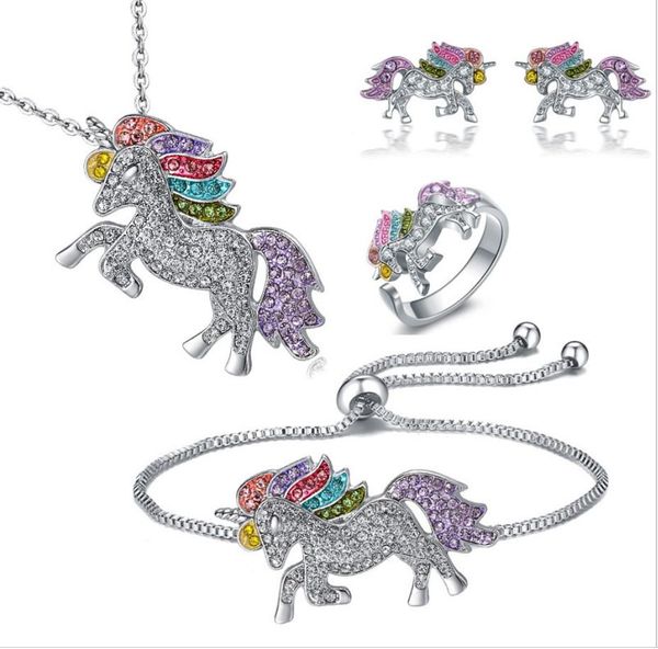новая мода высокого качества горячей продажи дети unicorn регулируемый браслет ожерелье кольцо серьги ювелирные изделия лаки младенца компле, Silver
новая мода высокого качества горячей продажи дети unicorn регулируемый браслет ожерелье кольцо серьги ювелирные изделия лаки младенца компле, Silver
