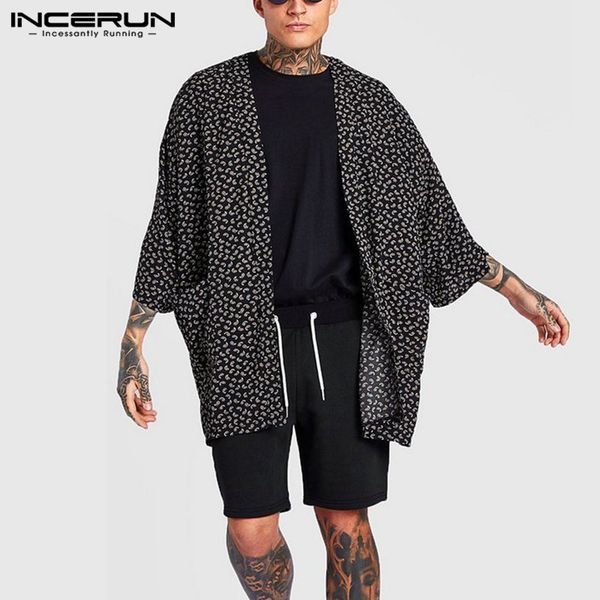 men's casual shirts incerun man summer open stitch blusas men fashion printed half sleeve cardigan pockets loose kimono floral camisa, White;black
men's casual shirts incerun man summer open stitch blusas men fashion printed half sleeve cardigan pockets loose kimono floral camisa, White;black