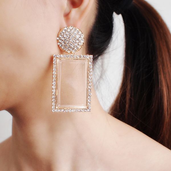 za fashion jewelry glass drop earrings for women shiny rhinestone dangle square earings for girls wedding accessories ukmoc, Silver
za fashion jewelry glass drop earrings for women shiny rhinestone dangle square earings for girls wedding accessories ukmoc, Silver