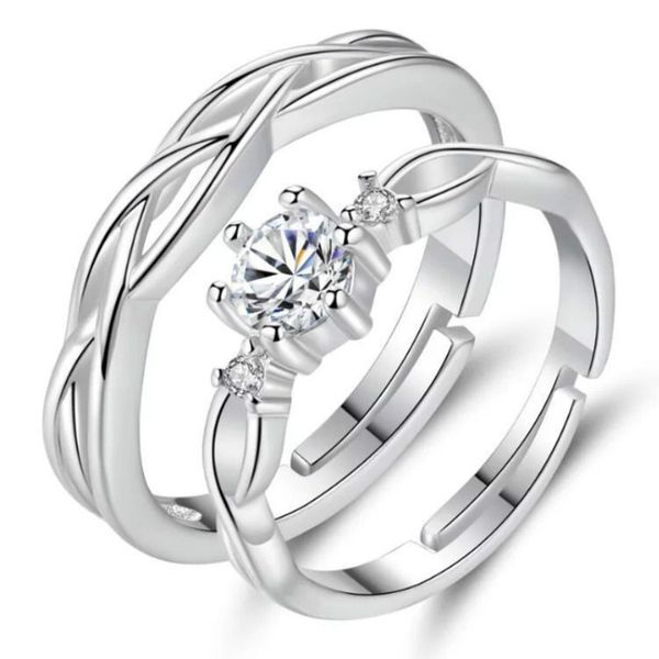 s925 sterling silver zircon couple ring simple twisted opening resizable men and women rings fashion wedding jewelry, Golden;silver
s925 sterling silver zircon couple ring simple twisted opening resizable men and women rings fashion wedding jewelry, Golden;silver