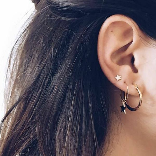 fashion new creative trend five-pointed star stud earrings earrings combination earings fashion jewelry 2019, Silver
fashion new creative trend five-pointed star stud earrings earrings combination earings fashion jewelry 2019, Silver