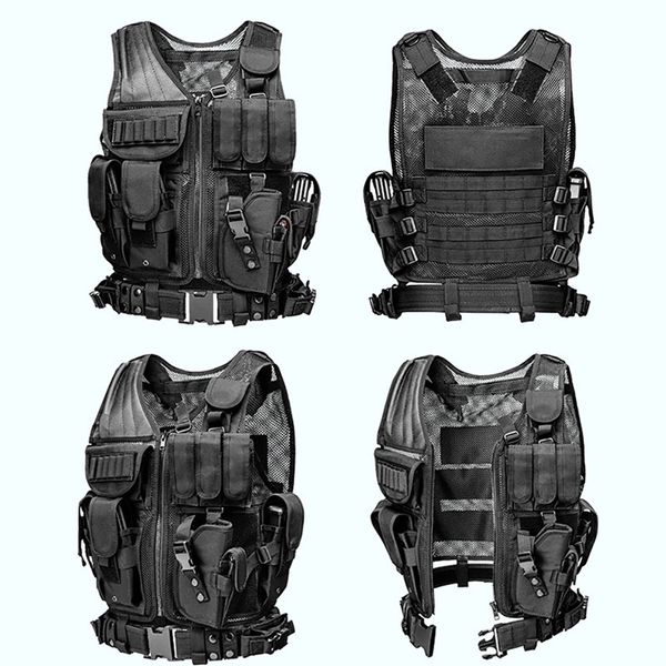 outlife men tactical vest paintball camouflage molle hunting vest assault shooting hunting plate carrier with holster, Camo;black
outlife men tactical vest paintball camouflage molle hunting vest assault shooting hunting plate carrier with holster, Camo;black