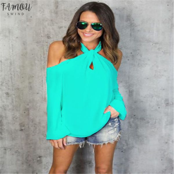 women off shoulder blouse 2020 summer ladies applique halter long sleeve chiffon solid causal loose blusas plus size xl, White
women off shoulder blouse 2020 summer ladies applique halter long sleeve chiffon solid causal loose blusas plus size xl, White